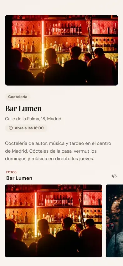 Web de un bar de demostración hecha con Sagukai